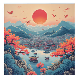 Korean traditional land scape. acrylic print