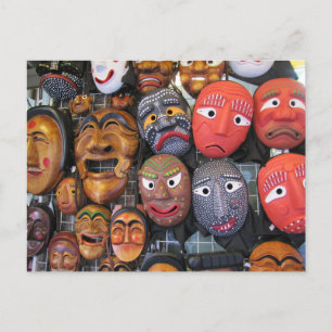 Korean Traditional Masks for Performance 한국 전통 탈 Holiday Postcard