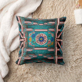 Korean traditional painting throw pillow