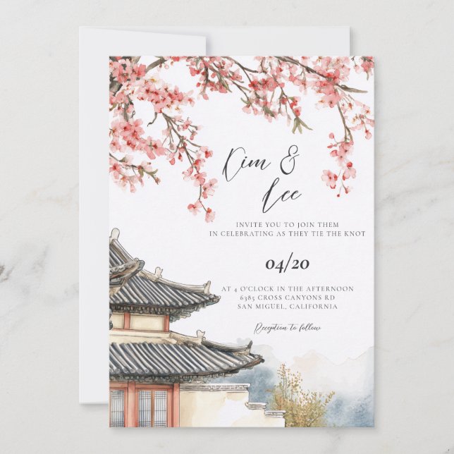 Korean Traditional Wedding Invitation (Front)