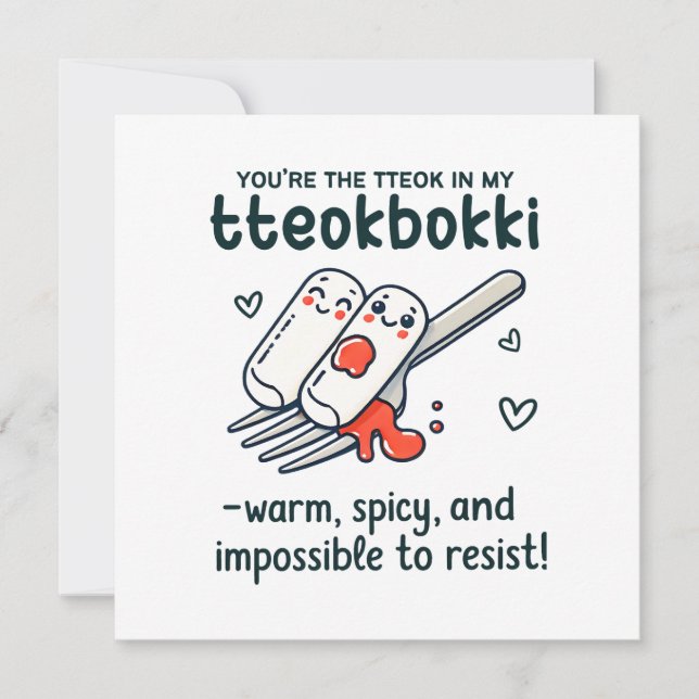 Korean Valentine's Day Tteokbokki  Card (Front)