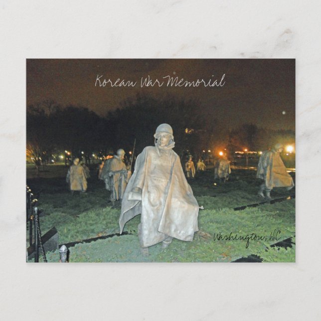 Korean War Memorial at Night Washington DC 002 Postcard (Front)