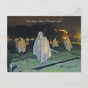 Korean War Memorial at Night Washington DC 003 Postcard
