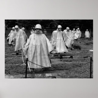 Korean War Memorial B&W Poster