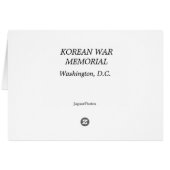 KOREAN WAR MEMORIAL CARDS (Back Horizontal)