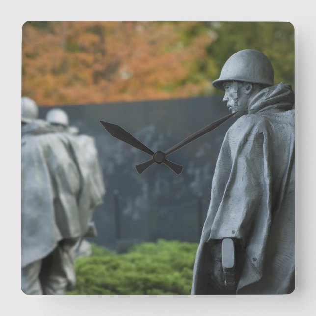 Korean War Memorial Square Wall Clock (Front)