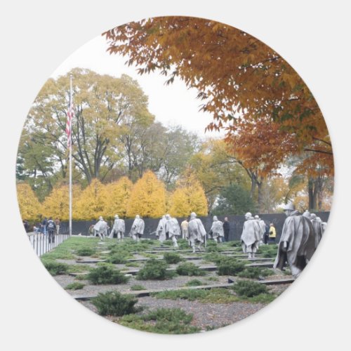 Korean War Memorial veterans Classic Round Sticker