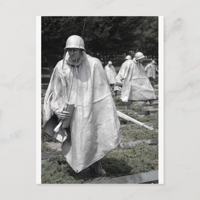 Korean War Memorial veterans Status Postcard (Front)