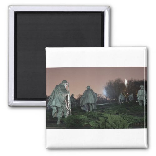 Korean War Memorial Washington Monument night Magnet