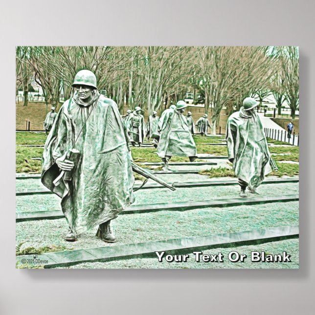 Korean War Veterans Memorial Acrylic Photo Tile (Front Set)