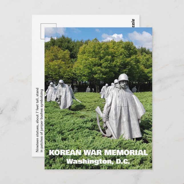 Korean War Veterans Memorial Facts Postcard (Front/Back)