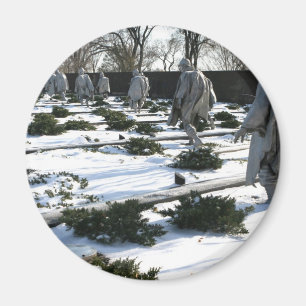 Korean War Veterans Memorial snow Magnet