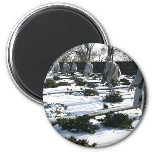 Korean War Veterans Memorial snow Magnet