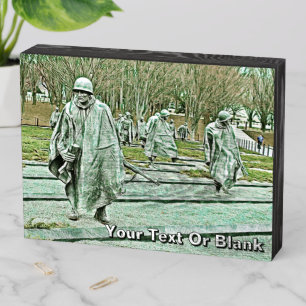 Korean War Veterans Memorial Wooden Box Sign
