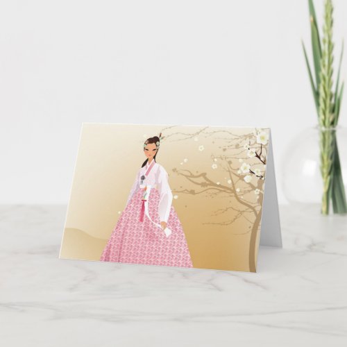 korean woman in a hanbok card