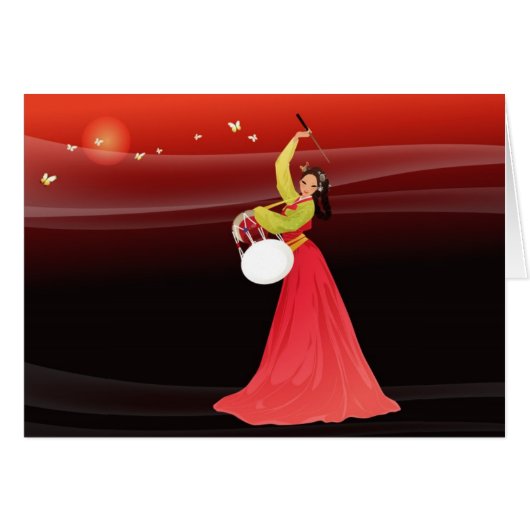 Korean woman wearing a hanbok (Front Horizontal)