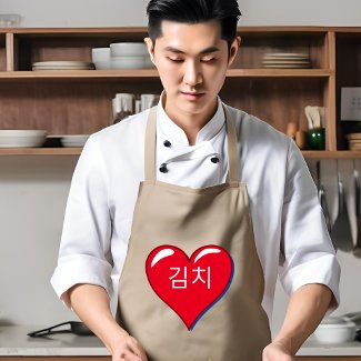 Korean word -Kimchi in red heart