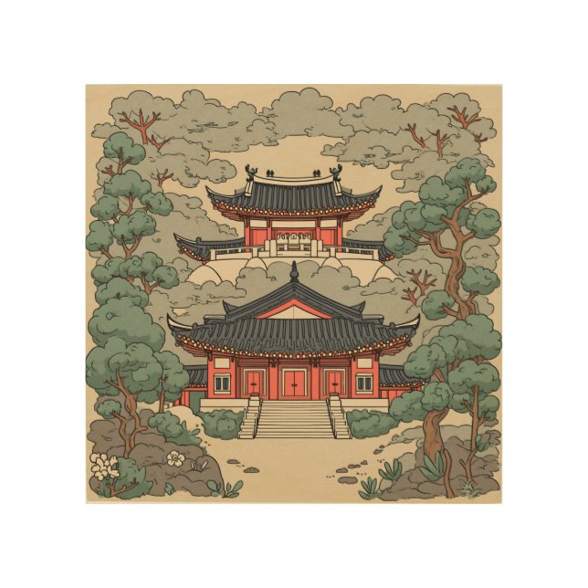 Korea's old royal palace wood wall art (Front)