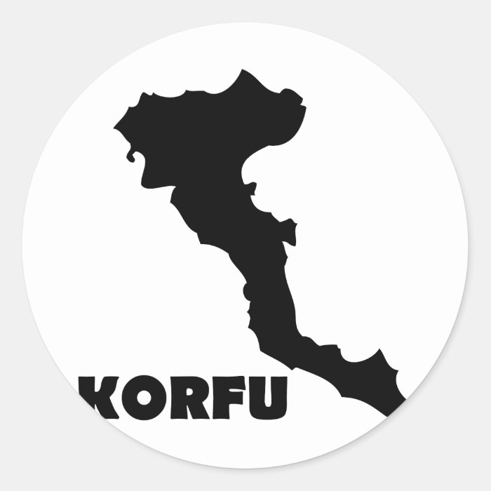 korfu corfu greek island round sticker