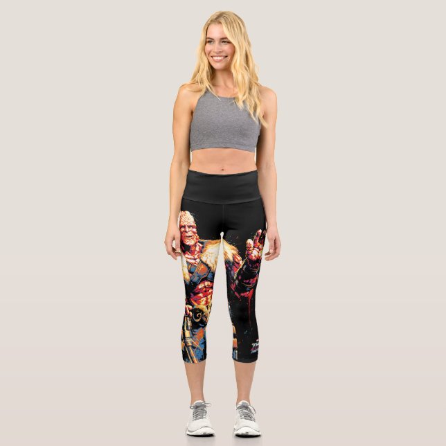 Korg Stylized Character Graphic Capri Leggings (Front)