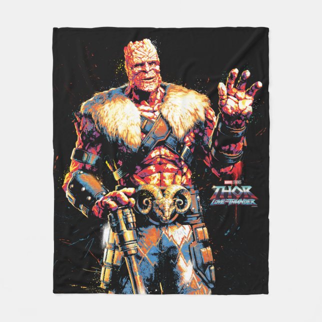 Korg Stylized Character Graphic Fleece Blanket (Front)
