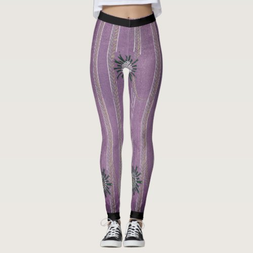 KORIN JAPANESE ART PURPLE Leggings