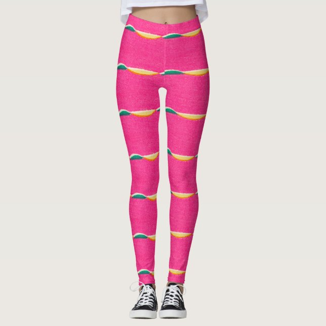KORIN JAPANESE PATTERNS PRINTED LEGGINGS IN PINK (Front)