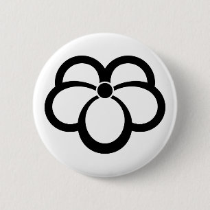 Korin-style shadowed ivy pinback button