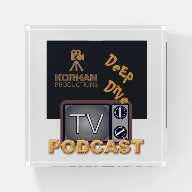 Korman Productions Deep Dive TV Podcast  Paperweight (Front)