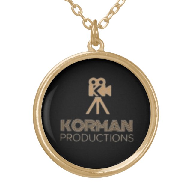 Korman Productions YouTube Channel Logo  Gold Plated Necklace (Front)