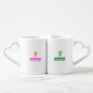 Korman Productions YouTube Channel Pink Green Logo Coffee Mug Set