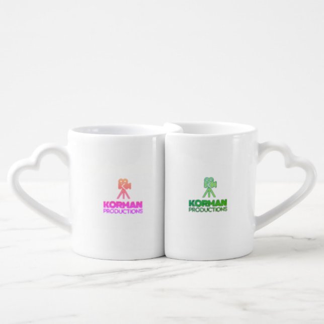 Korman Productions YouTube Channel Pink Green Logo Coffee Mug Set (Front Nesting)