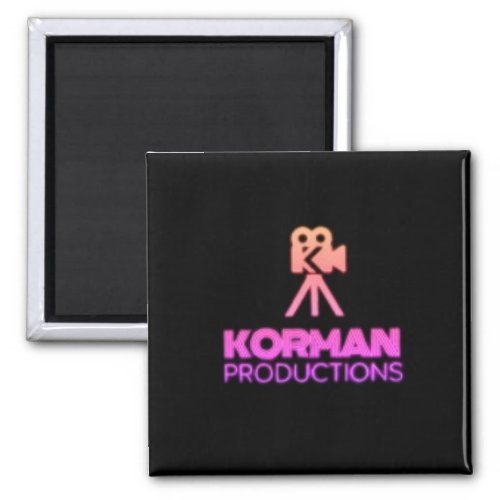 Korman Productions YouTube Channel Pink Logo Magnet