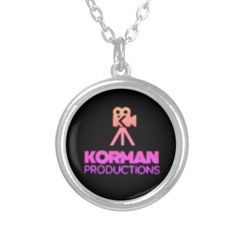 Korman Productions YouTube Channel Pink Logo  Silver Plated Necklace