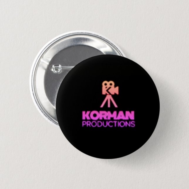 Korman Productions YouTube Channel Pink Logo Tiled Button (Front & Back)