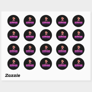 Korman Productions YouTube Channel Pink Logo Tiled Classic Round Sticker