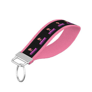 Korman Productions YouTube Channel Pink Logo Tiled Wrist Keychain