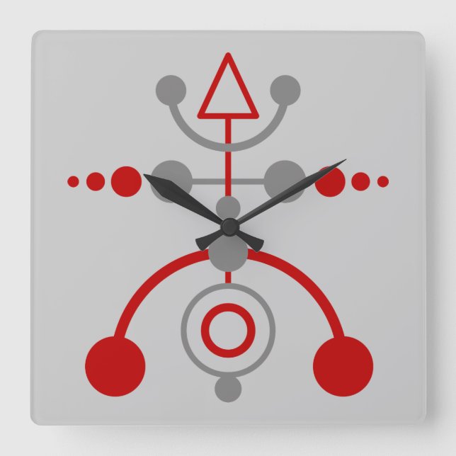 Kornkreis pictogram / crop circle pictogram V Square Wall Clock (Front)