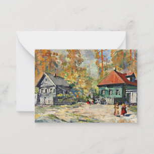 Korovin - Autumn in a Russian Village Note Card