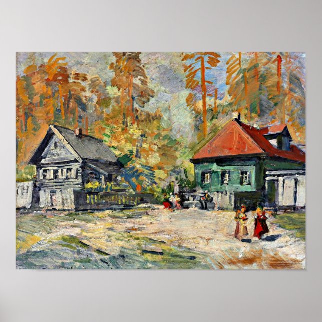 Korovin - Autumn in a Russian Village Poster (Front)