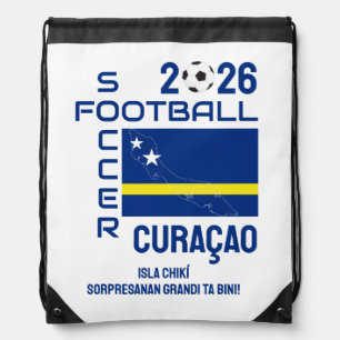 KORSOU Patriotic CURAÇAO Football Soccer 2026 Drawstring Bag