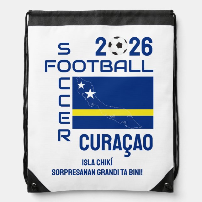 KORSOU Patriotic CURAÇAO Football Soccer 2026 Drawstring Bag (Front)