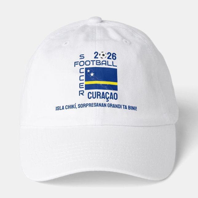 KORSOU Patriotic CURAÇAO Football Soccer 2026 Hat (Front)