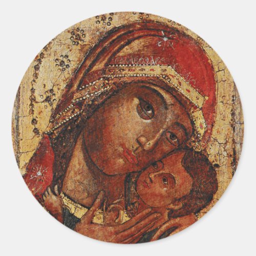Korsunskaja icon of the Mother of God of Cherson Classic Round Sticker