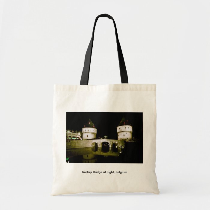 Kortrijk Bridge at night, Belgium Tote Bags