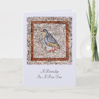 Kos Bird Mosaic Christmas Greeting Card at Zazzle