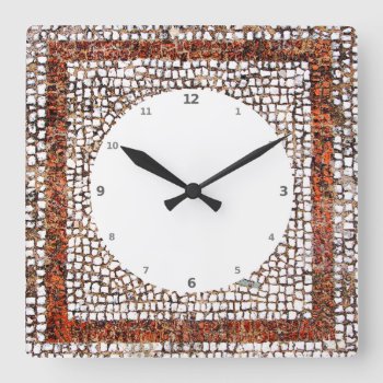 Kos Bird Mosaic Square Wall Clock by DigitalDreambuilder at Zazzle