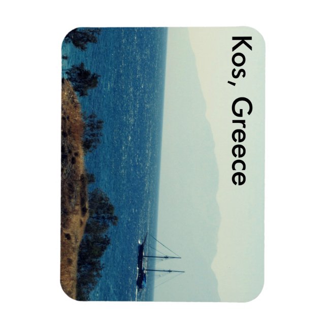 Kos, Greece Pirate Ship in the Sea Magnet (Vertical)