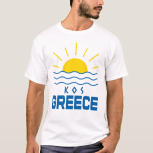 KOS Greece Sunshine And Sea Men's White T-Shirt