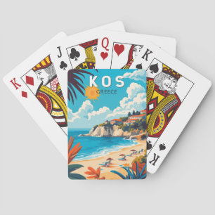 Kos Greece Travel Art Vintage Poker Cards